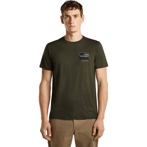 Productfoto van Icebreaker Merino 150 Tech Lite T-shirt Evolving Layers voor heren - Dk Loden
