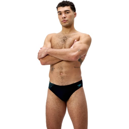 Produktbild von Speedo End+ Tech Panel 7cm Badeslip Herren - black/turquoise gem