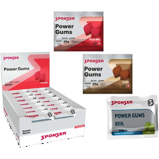 Photo produit de SPONSER Power Gums - gommes énergétiques goût fruit - 20x75g