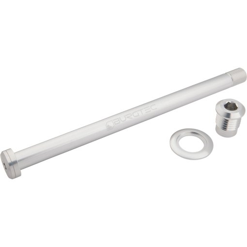 Picture of Burgtec Thru Axle - Rear | 12x148mm Boost | M12x1 | 184mm | for Orbea - rhodium silver