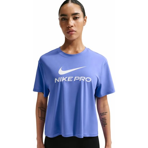Picture of Nike Pro Loose Shortsleeve Top Women - sapphire/white IQ0820-570