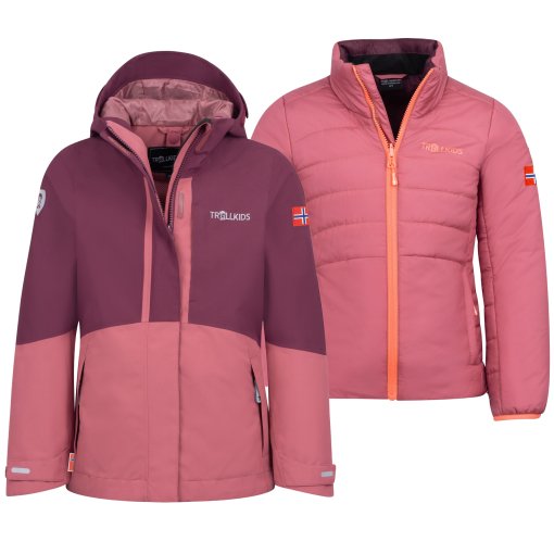 Image de Trollkids Veste 3 en 1 Fille - Skanden - Frozen Berry/Deep Ruby