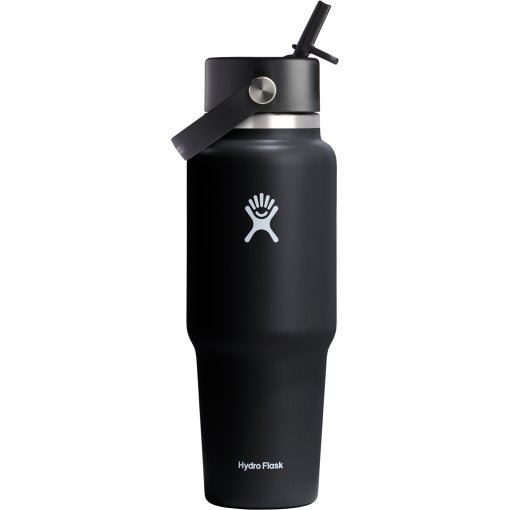 Foto de Hydro Flask 32oz Bidón Térmico - Wide Mouth Travel + Tapa Flex Straw - 946ml - Negro