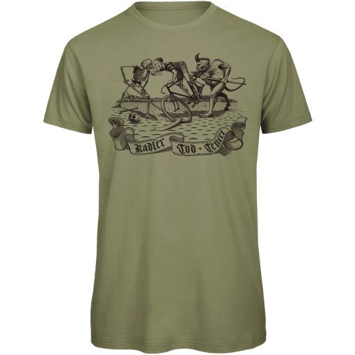 Photo produit de RTTshirts T-Shirt Cycliste Homme - Radler Tod &amp; Teufel - light olive