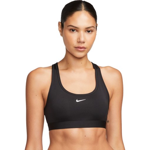 Immagine prodotto da Nike Reggiseno Sportivo non imbottito a sostegno ligero Donna - Swoosh - nero/bianco DX6817-010