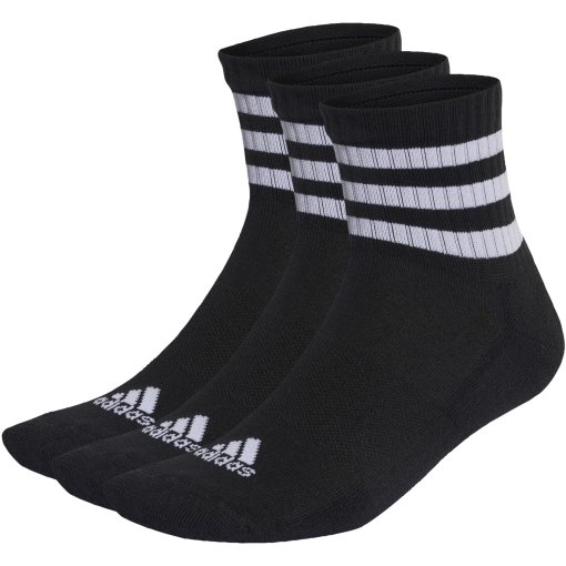 Photo produit de adidas Chaussettes - 3-Bar Cushioned Mid Cut - 3 Paire - noir/blanc IC1317