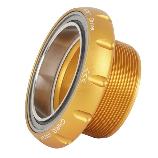 Photo produit de Chris King ThreadFit 30 Bonnet de boîtier de pédalier avec roulement - Côté transmission - BSA-68/73-30 - matte gold 50th
