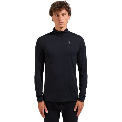 Foto de Odlo Camiseta Interior Manga Larga Hombre - Natural Merino 200 Half-Zip Turtleneck - negro