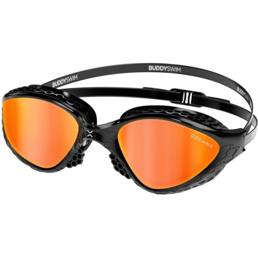 Produktbild von Buddyswim OzeanX Schwimmbrille - black/orange mirror