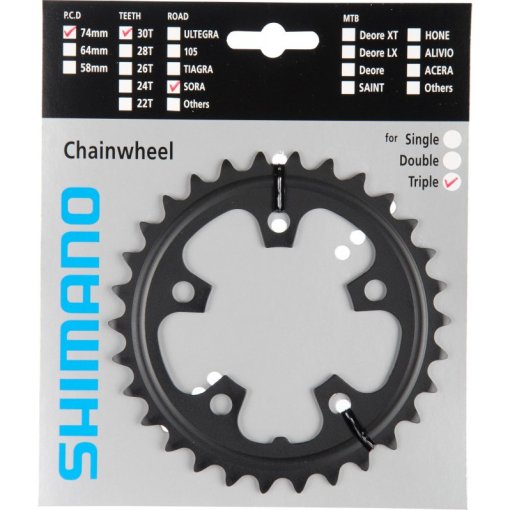 【美品】SHIMANO SORA FC-R3030 170mm Shimano Sora R3030 9-Speed 30/39/50t Crankset with