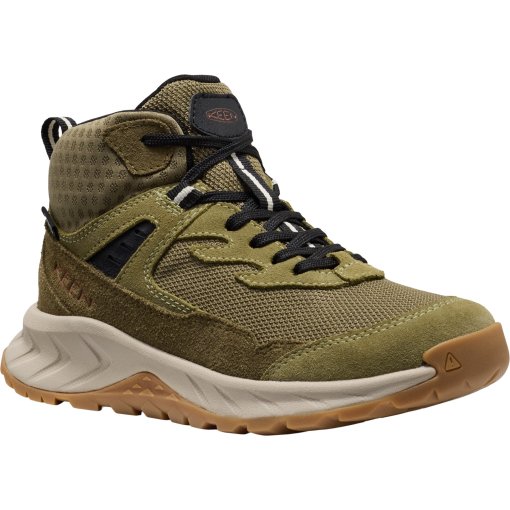 Picture of KEEN Hightrail Mid Waterproof Hiking Shoes Youth - Dark Olive/Martini Olive