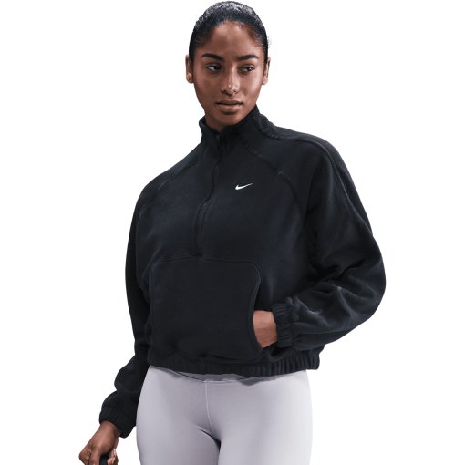 Produktbild von Nike One Therma-FIT 1/2-Zip Fleece-Oberteil Damen - schwarz/weiß IO0182-010
