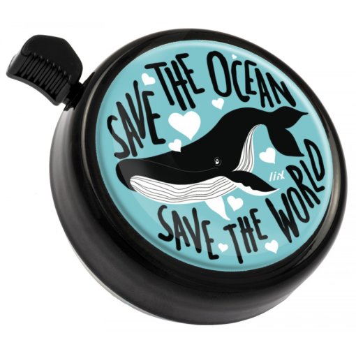 Produktbild von Liix Big Colour Bell Fahrradklingel - Save the Ocean Black