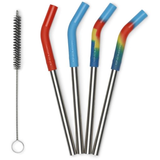 Foto de Klean Kanteen Straw 8mm Short Pajita Pack de 4 - Multi Color/Brushed Stainless