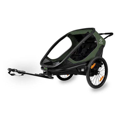 Photo produit de Hamax Outback Remorque Vélo pour 2 Enfants - vert / noir