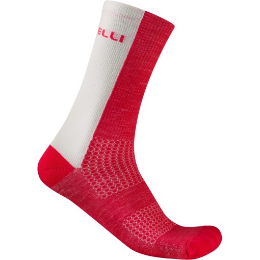 Photo produit de Castelli Logo 18 Merino Chaussettes - red/white 023