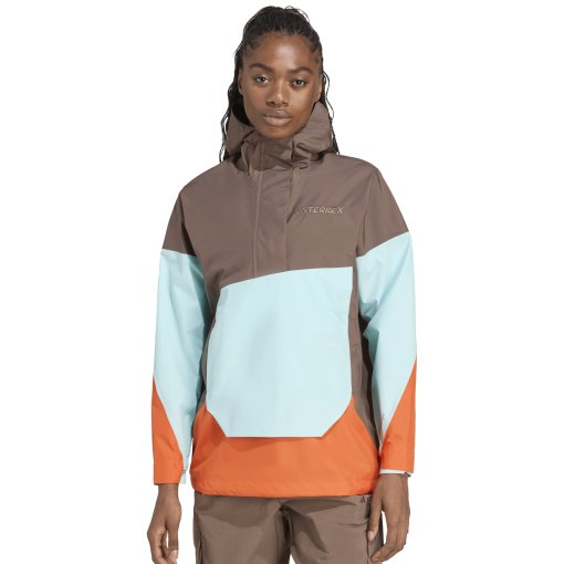 Foto de adidas Chaqueta anorak Mujer - TERREX Xploric 2.5L Climaproof - earth strata/semi flash aqua/semi impact orange JL9813