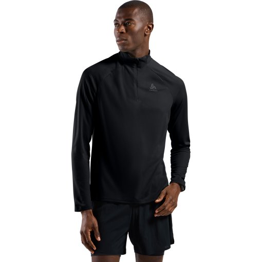 Productfoto van Odlo Essentials Half Zip Hardloop-Midlayer Heren - zwart - zwart
