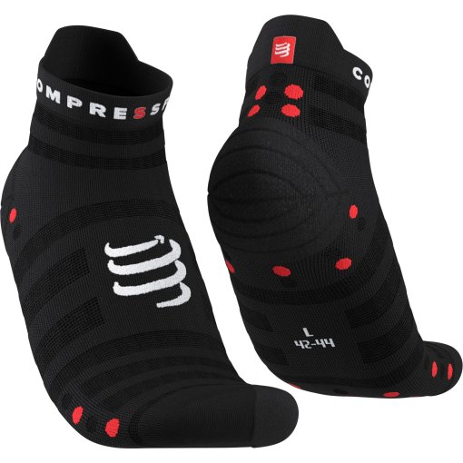 Foto de Compressport Calcetines de Compresión - Pro Racing v4.0 Ultralight Run Low - negro/rojo