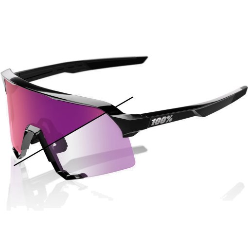 Produktbild von 100% S3 Photochromic Brille - Kilian Bron - Gloss Black - Purple Mirror