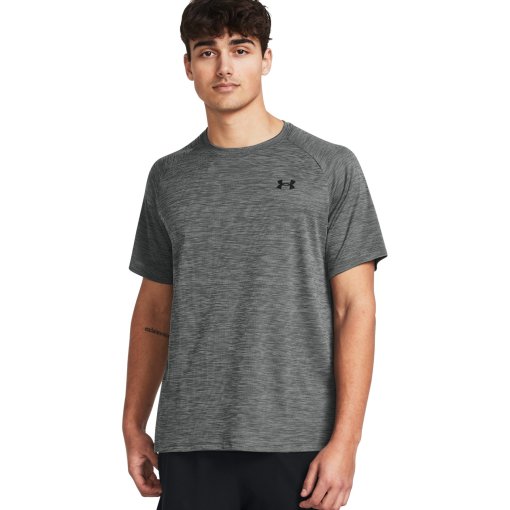 Foto de Under Armour Camiseta de Manga Corta con Textura Hombre - UA Tech™ - Castlerock/Negro