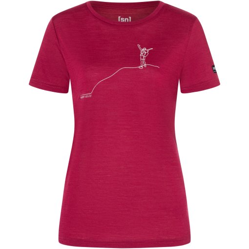 Image de SUPER.NATURAL T-Shirt Femme - Bergglück - Beet Red/Feather Grey