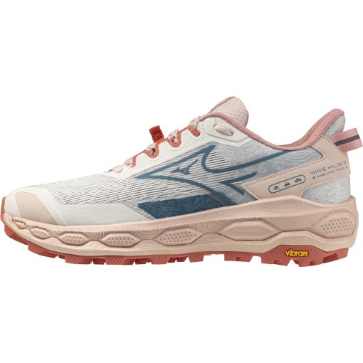 Photo produit de Mizuno Chaussures Trail Running Femme - Wave Mujin 11 - Snow White/Larkspur/Faded Rose