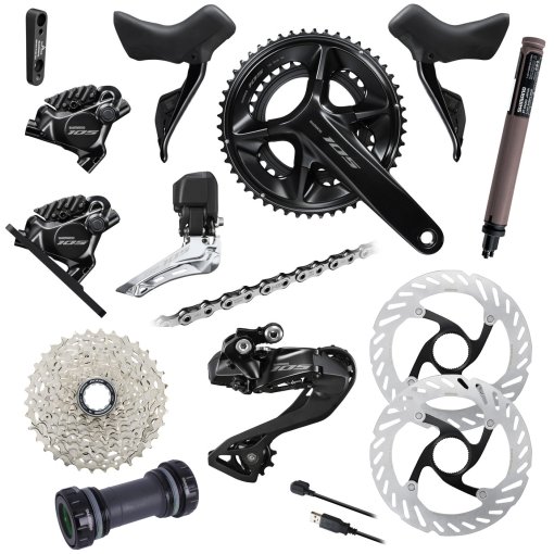 Picture of Shimano 105 R7170 Groupset - Di2 | 2x12 | CS-R7101 Cassette - 172.5mm | 50/34 | 11-34 | CL700 - Special Offer