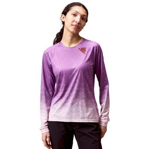 Productfoto van Endura Singletrack Print T-shirt met lange mouwen voor dames - end purple