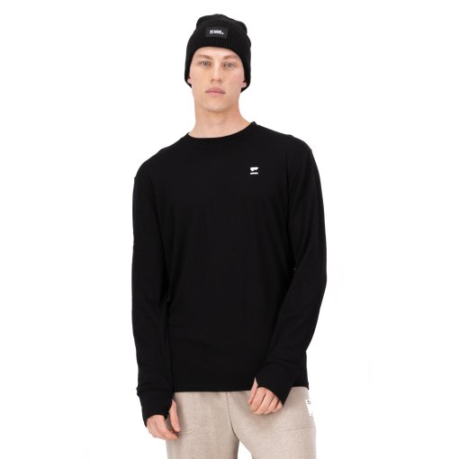 Photo produit de Mons Royale T-Shirt Manches Longues Homme - Yotei Merino Classic - noir 990