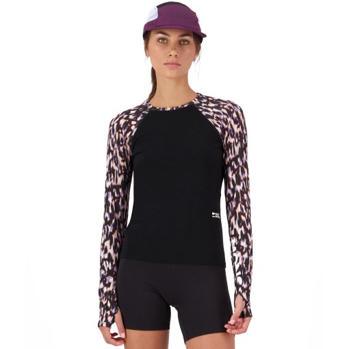 Productfoto van Mons Royale Bella Merino Dames shirt met lange mouwen - rock leopard / black