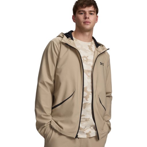 Productfoto van Under Armour UA Unstoppable Woven Jas Heren - City Khaki/Black