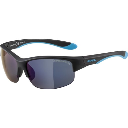 Produktbild von Alpina Flexxy Youth HR Brille Kinder - black matt-blue / blue mirror