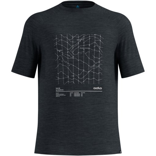 Foto de Odlo Ascent Merino Blend Hyper Mapping Camiseta para hombres - black melange