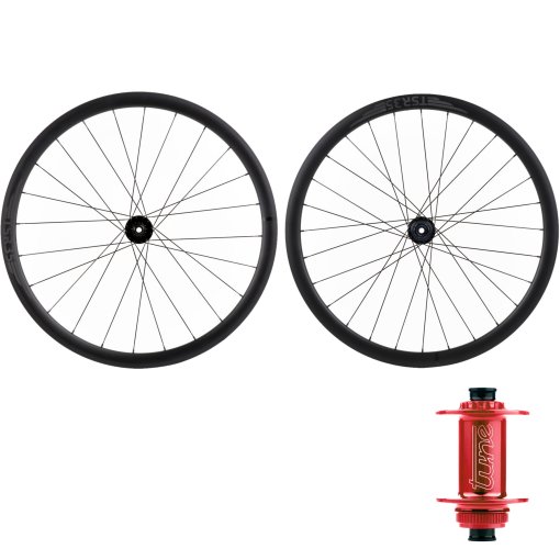 Produktbild von Tune TSR35 Disc Edition Laufradsatz - 28&quot; | KillHill CL / ClimbHill CL | Standard Lager | Clincher | Centerlock | 12x100/142mm - Campagnolo ED 3T - rot