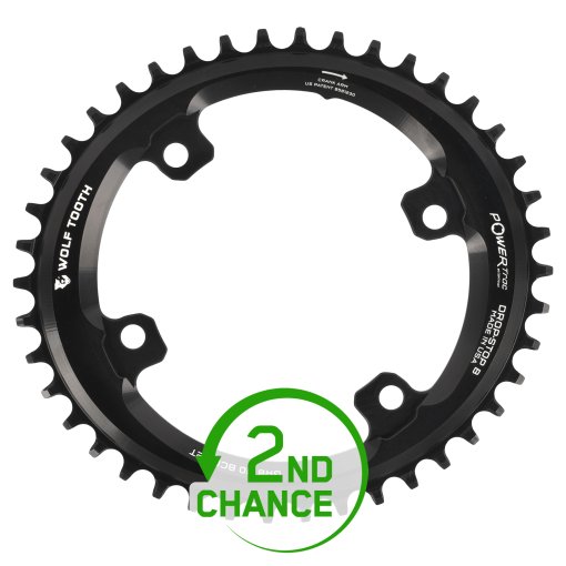Produktbild von Wolf Tooth Elliptical Kettenblatt für Shimano GRX 110 BCD 4-Arm - Drop Stop - schwarz - B-Ware