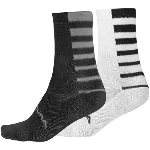 Foto de Endura Calcetines Medianos - Coolmax® Stripe (Paquete de Dos) - negro