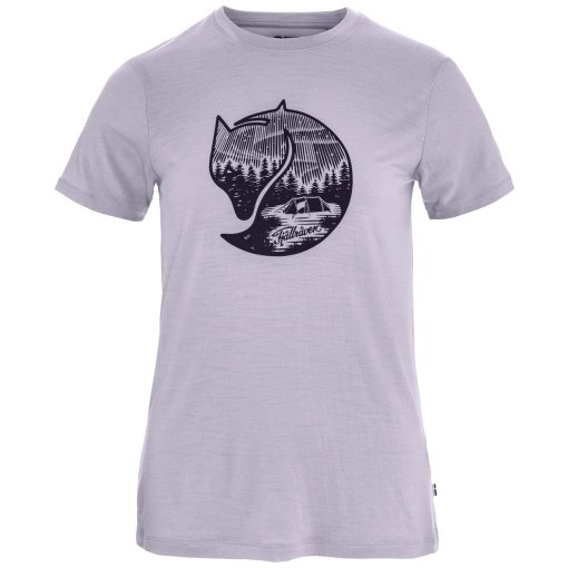 Bild von Fjällräven Abisko Wool Fox Kurzarmshirt Damen - lavender mist- dark navy