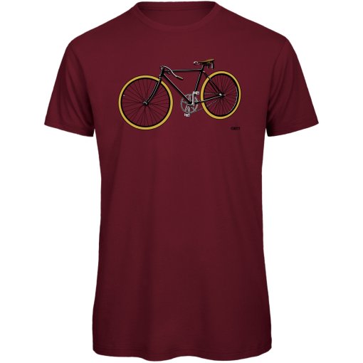 Immagine prodotto da RTTshirts Maglietta da Ciclismo	Uomo - Bicicletta da Corsa Rétro - bordeaux
