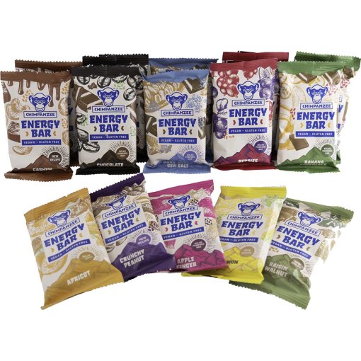 Foto van Chimpanzee Energy Bar - Mixpakket - Koolhydraat-proteïne-repen - 15x55g