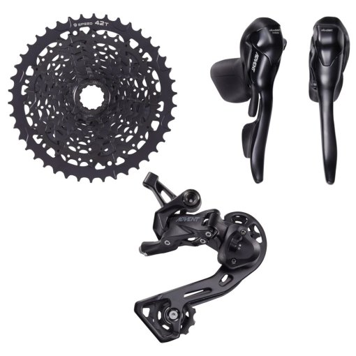 Produktbild von microSHIFT ADVENT Gruppe mit Brems-/Schalthebel für Drop Bars - 1x9-fach
