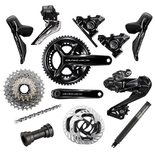Photo produit de Shimano Dura Ace R9200 Groupe de Transmission - Di2 | 2x12 Vitesses | 160/140 | 52/36 | 11-30 - Offre Spéciale