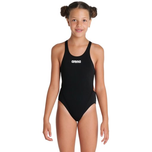 Foto de arena Traje de Baño Niña - Performance Solid Team Swim Tech - Negro-Blanco