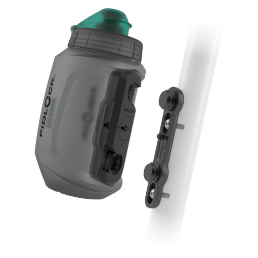 Produktbild von Fidlock TWIST Flasche + Bike Base Adapter - 550 ml - Smoke Antibacterial