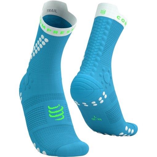Produktbild von Compressport Pro Racing Kompressionssocken v4.0 Trail - norse blue/neon green