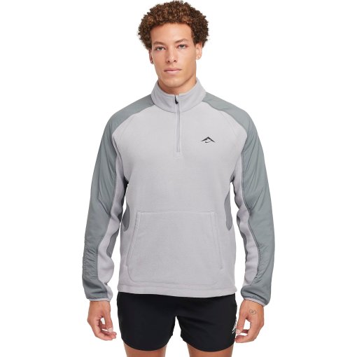 Foto de Nike Camiseta Manga Larga Hombre - Trail Polartec® 1/4-Zip Fleece - cement grey/smoke grey/black FV9962-078