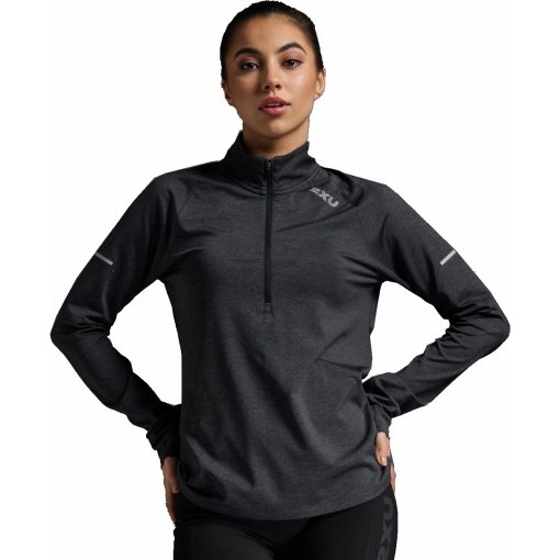 Foto de 2XU Camiseta de Manga Larga Mujer - Aero 1/2 Zip - black/silver reflective