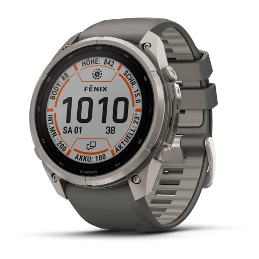 Picture of Garmin fenix 9 Pro inReach Solar GPS Smartwatch - 51mm - Pebble Grey/Silver Grey