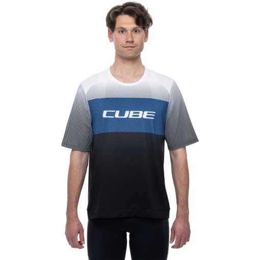 Immagine prodotto da CUBE Maglia a Maniche Corte con Collo Rotondo Uomo - TEAMLINE CMPT - black´n´blue´n´grey