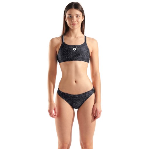 Produktbild von arena Performance Ribbed Bandeau Bikini Damen - Multi Schwarz-Schwarz-Sea Foam